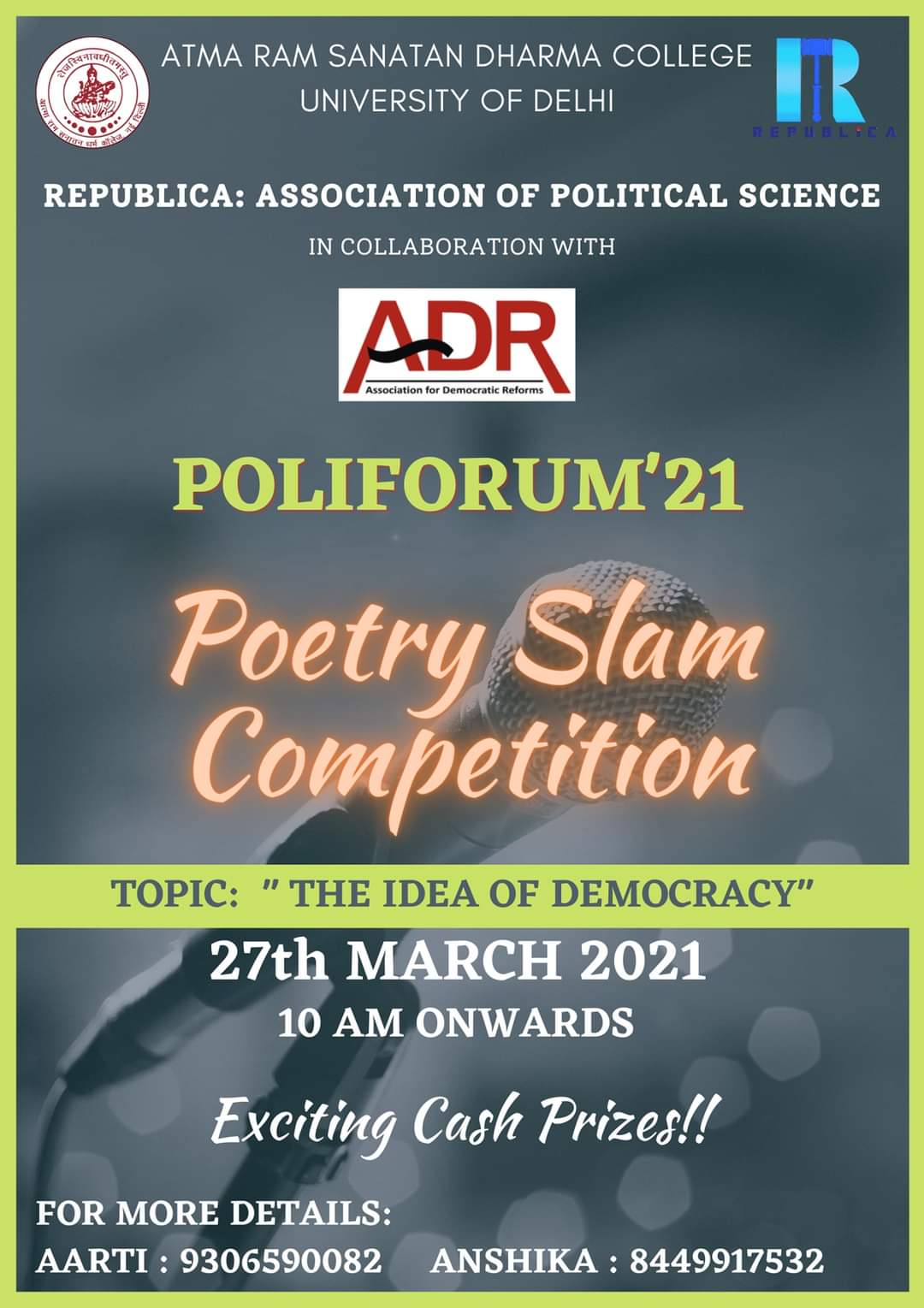 Online Poetry Slam Competition Association for Democratic Reforms